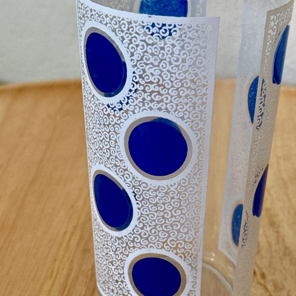 Vintage Glass Tumbler with Blue Circles - Picture 3 of 6